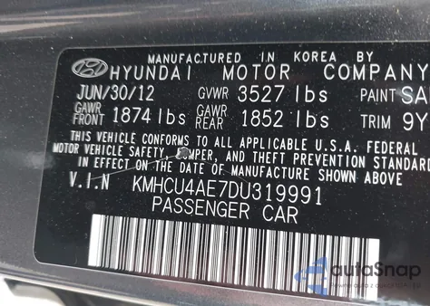 2013 Hyundai Accent Gls z USA, uszkodzony, nr VIN KMHCU4AE7DU319991